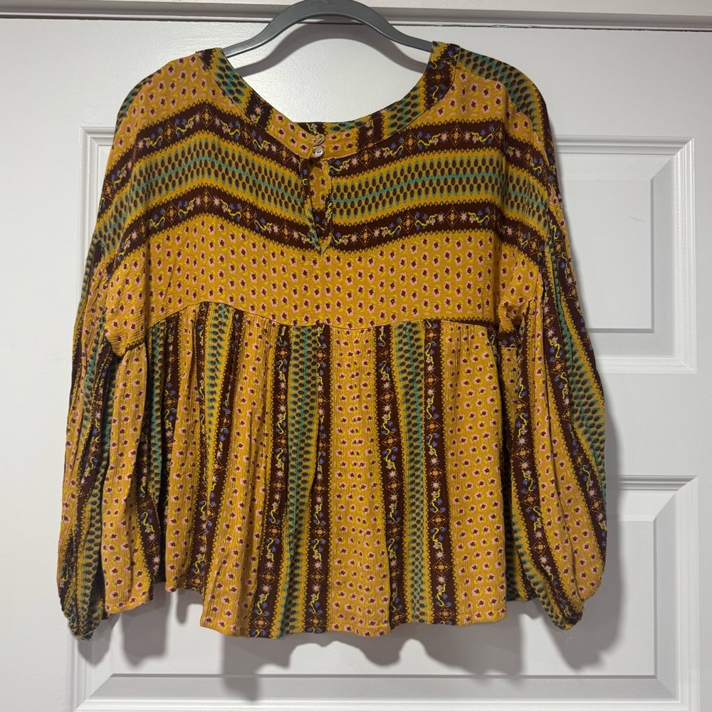 Altar'd State Multicolor Patterned Blouse - image 4